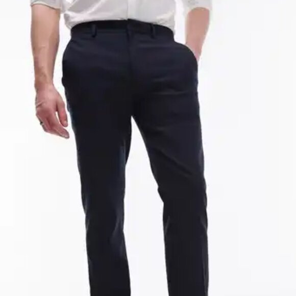 Topman SKINNY textured trousers in navy 30R - Picture 2 of 10